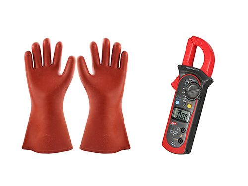 絕緣手套及鉗形萬用表(圖1) 絕緣手套及鉗形萬用表